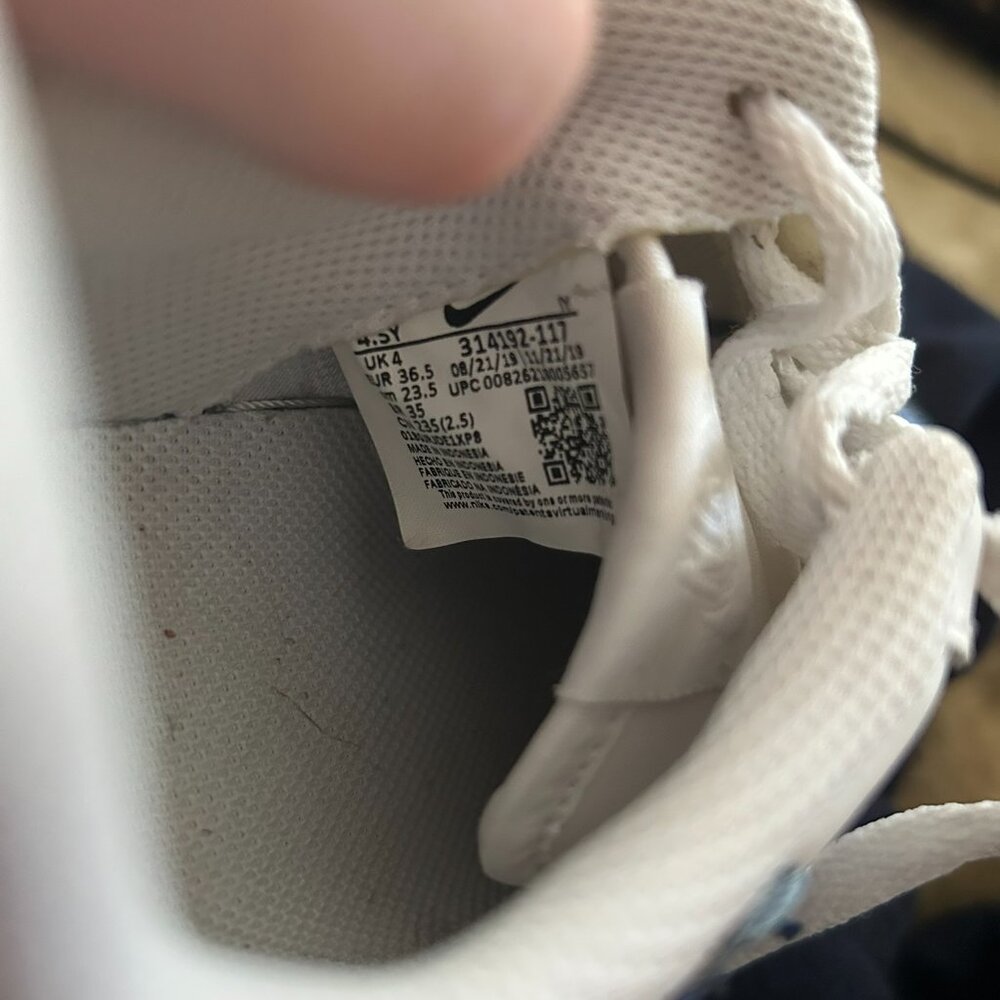 Nike Air Force 1 Custom Embroidered Blue Floral Sneakers Kids 4.5Y EUC - Picture 12 of 14